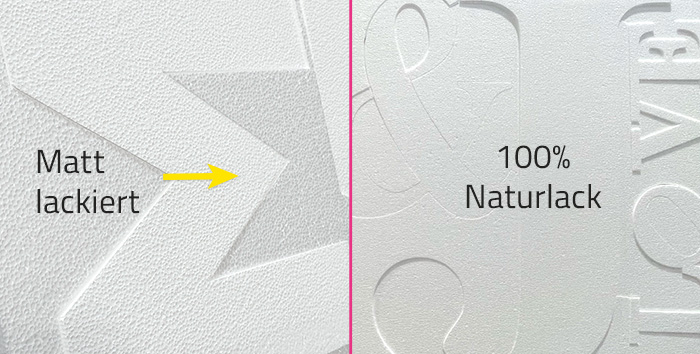 Vergleich: Styropor Naturweiß vs. weiß lackiert
